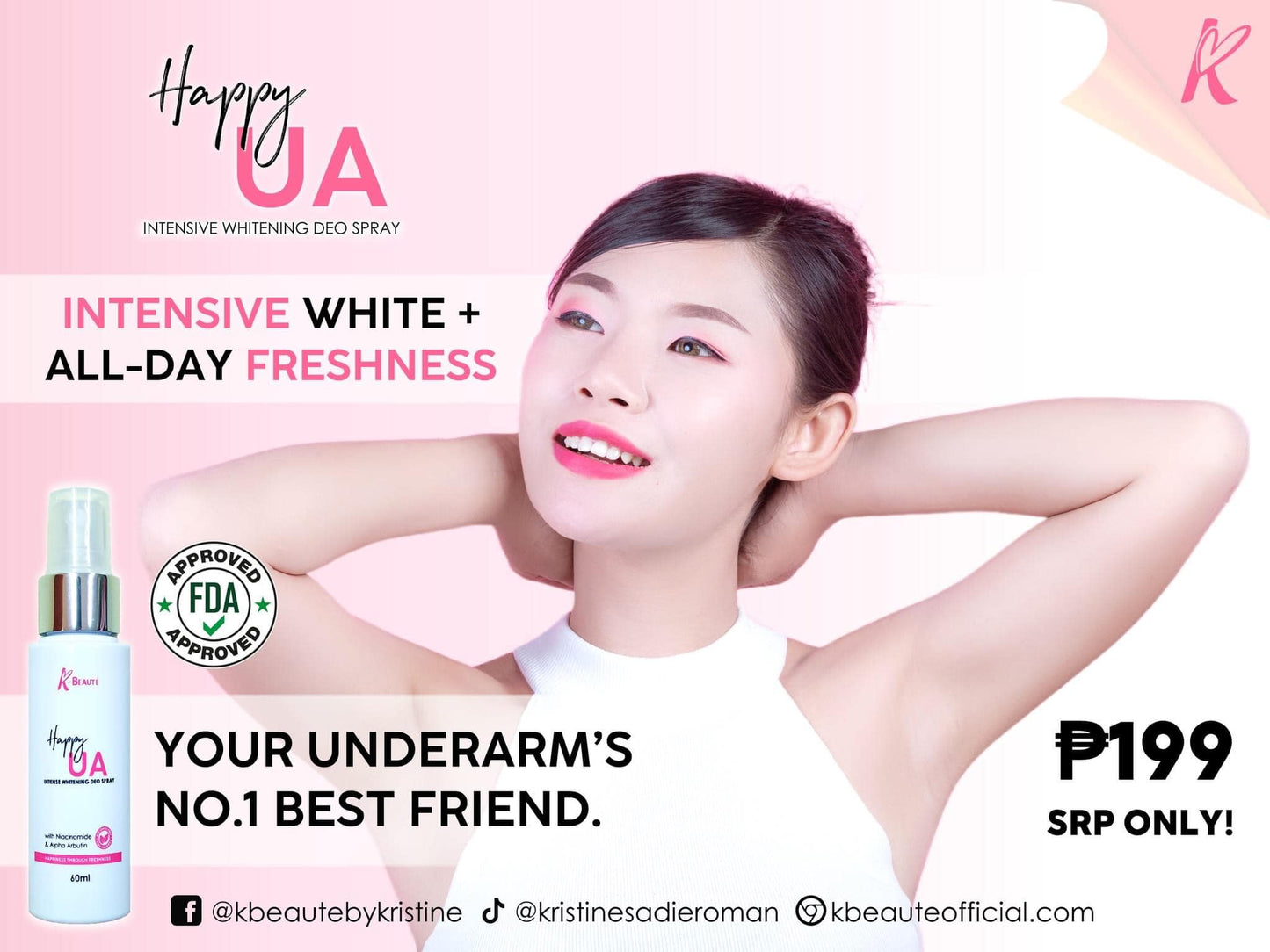 K-Beauté Happy Underarm Intensive Whitening Deo Spray