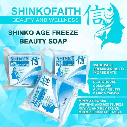 SHINKO AGE FREEZE WHITENING SOAP / KEIDOSHIN MILD SOAP