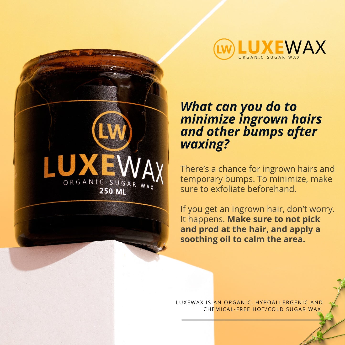 LUXEWAX SUGAR WAX HAIR REMOVAL KIT