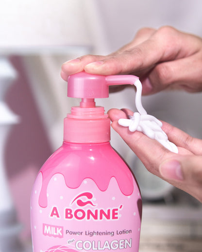 A Bonné Milk Power Lightening Lotion with Collagen | 500mL | Whitening & UV Protection for Smooth, Radiant Skin