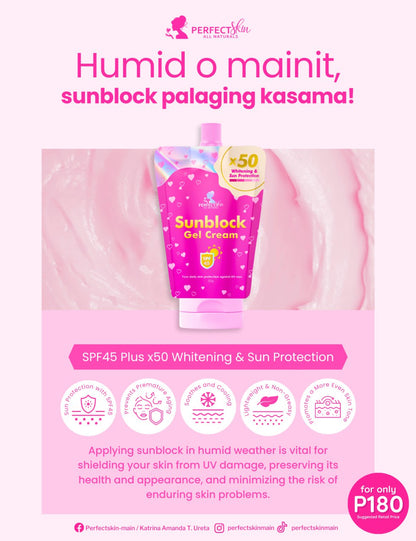 Perfect Skin- All Naturals- Sunblock Gel Cream SPF45 | 50g and 15g