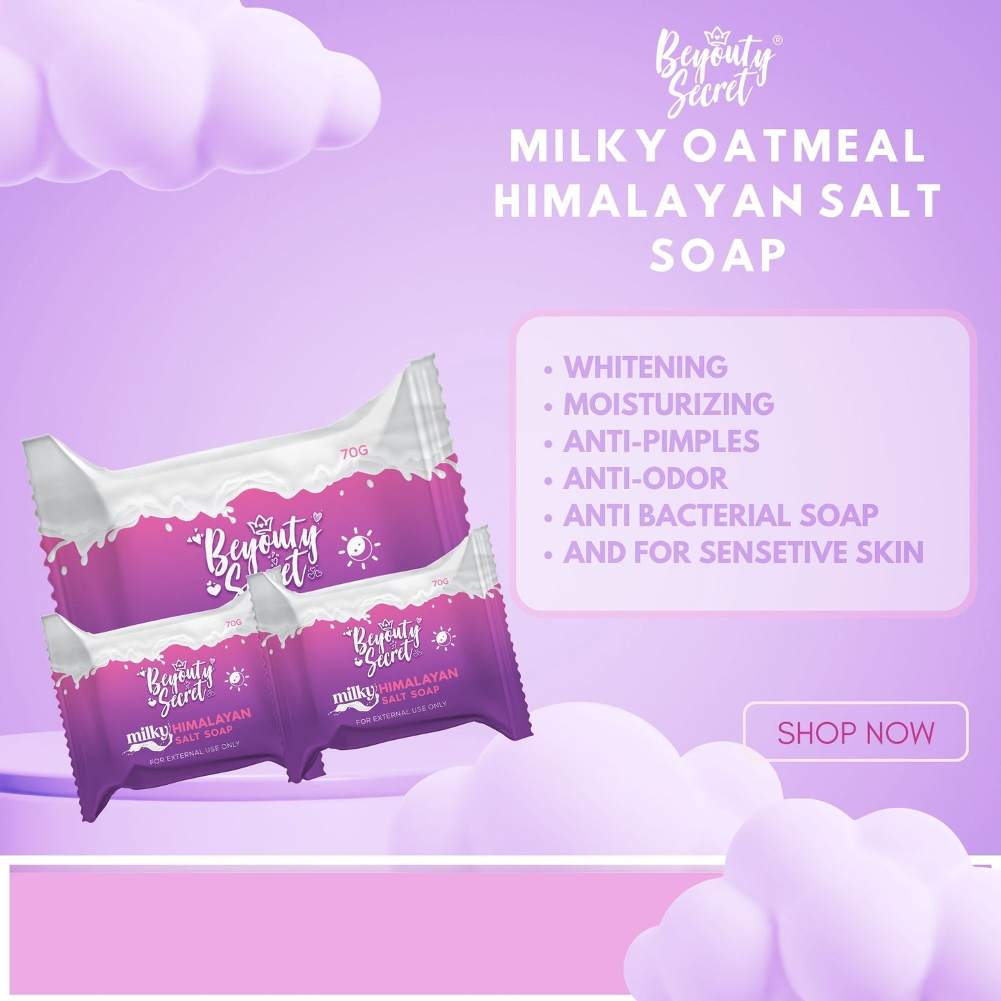 BEYOUTY SECRET MILKY OATMEAL HIMALAYAN SOAP