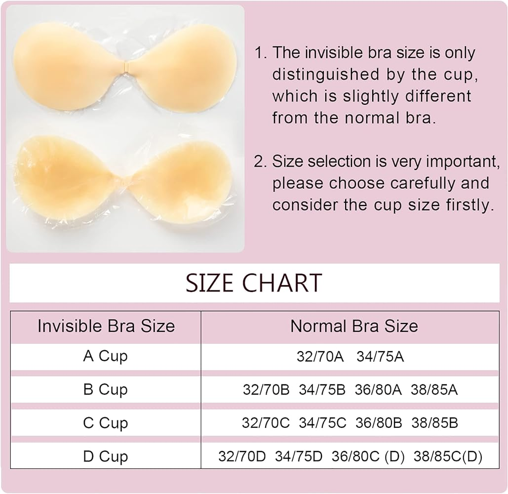 Adhesive Reusable Strapless Bra Invisible Silicone Stick on Push up Bras for Women