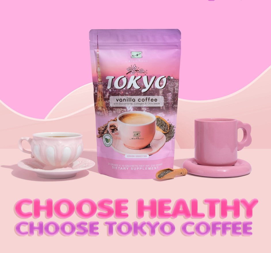 Namiroseus TOKYO Vanilla Coffee with Glutathione, Collagen, and Chia Seeds 10 sachets