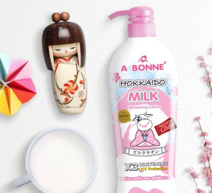 A Bonné Hokkaido Milk Whitening Lotion | 3x Whitening with UV Protection & Nano Glutathione | 500mL