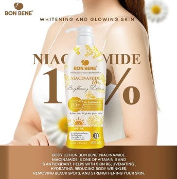 Bon Bene 10% Niacinamide Brightening Lotion with Vitamin B3, Glutahhtione, and UV Protection | 500ml