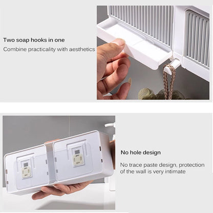 Double Grids Soap Draining Rack Bathroom Soap Holder