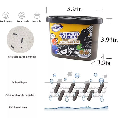 500ML Dehumidifier Moisture Absorber | Removes Odor Deodorizer Charcoal | Odor Remover Air Purifying