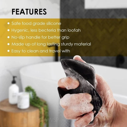 Silicone Body Scrubber Deep Cleaning Skin Massage Shower Brush Exfoliating Bath Brush