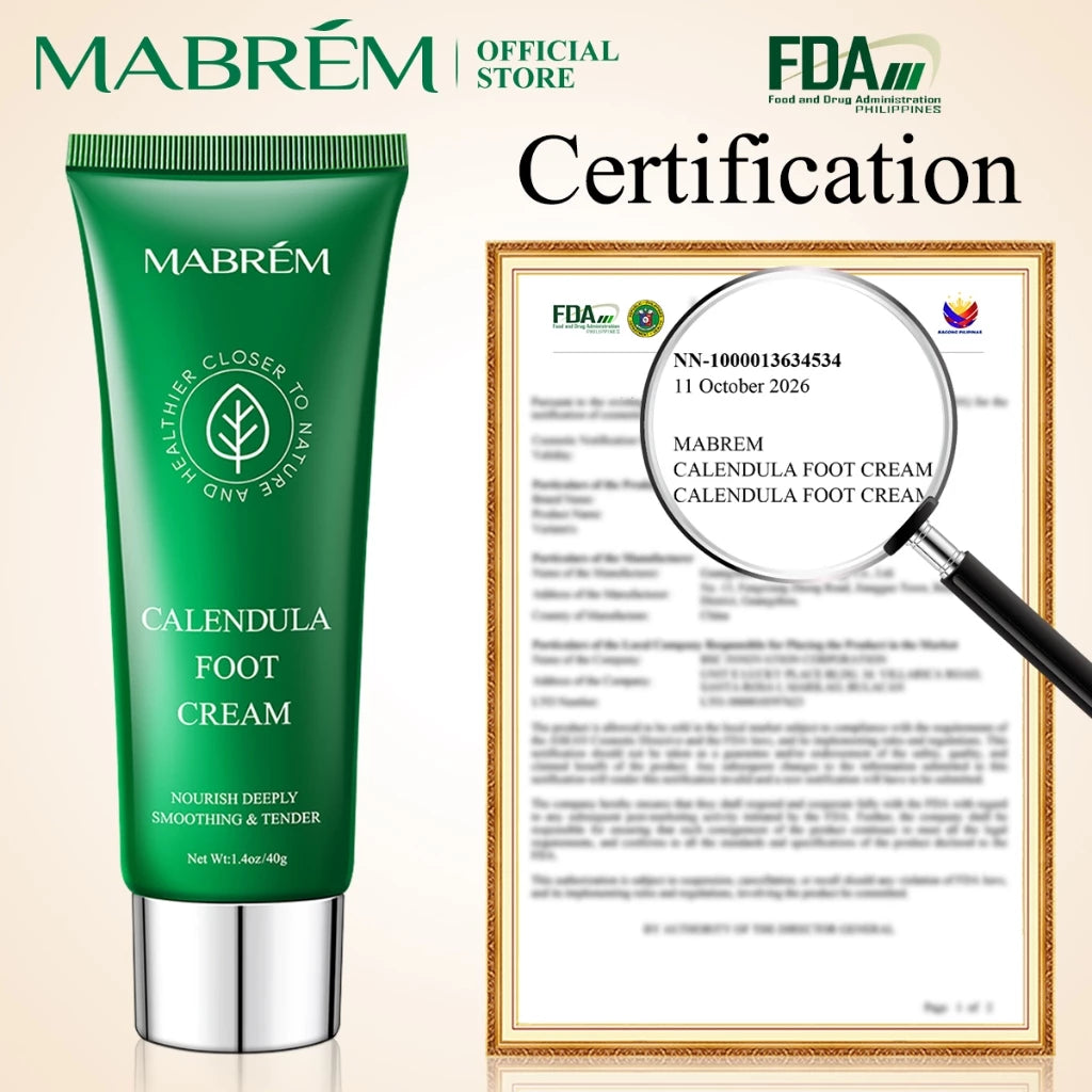 MABREM【FDA】Calendula Foot Cream Heel Crack Repair Cream Specially Treats Cracked Heels, Dry, Hard Skin, and Peeling on the Soles