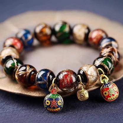 Three Gold-Eating Beast Bracelet Bringing Fortune And Blessings Ash Glass Bracelet Five-Color Ash