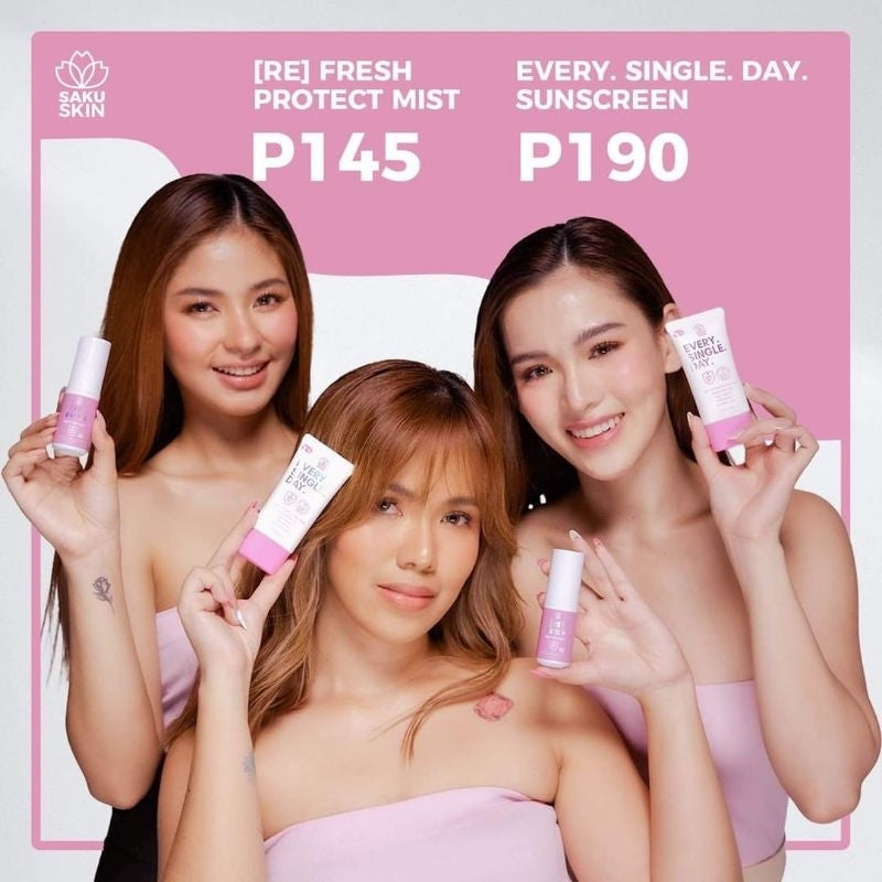 SAKU SKIN BY BLOOM PROJECT Every Single Day Sunscreen | Re Fresh Protect Mist LOISA, CIELO & JACKIE