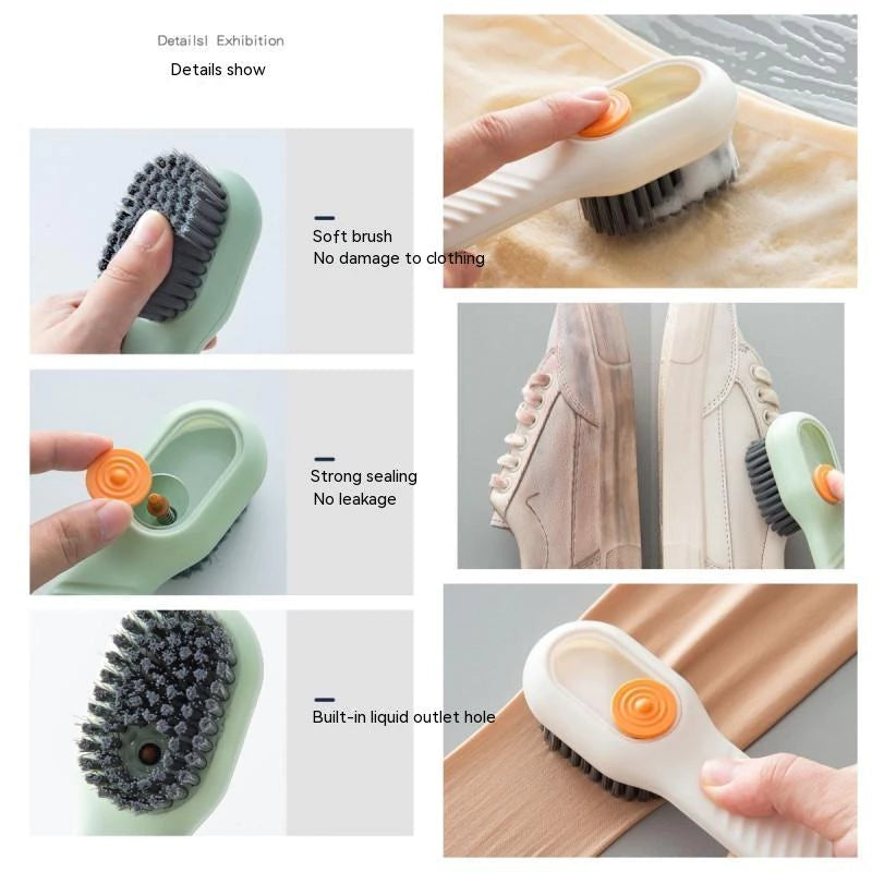 Multifunctional Liquid Shoe Brush Cleaners Soap Dispenser Cleaning Brush for Footwear