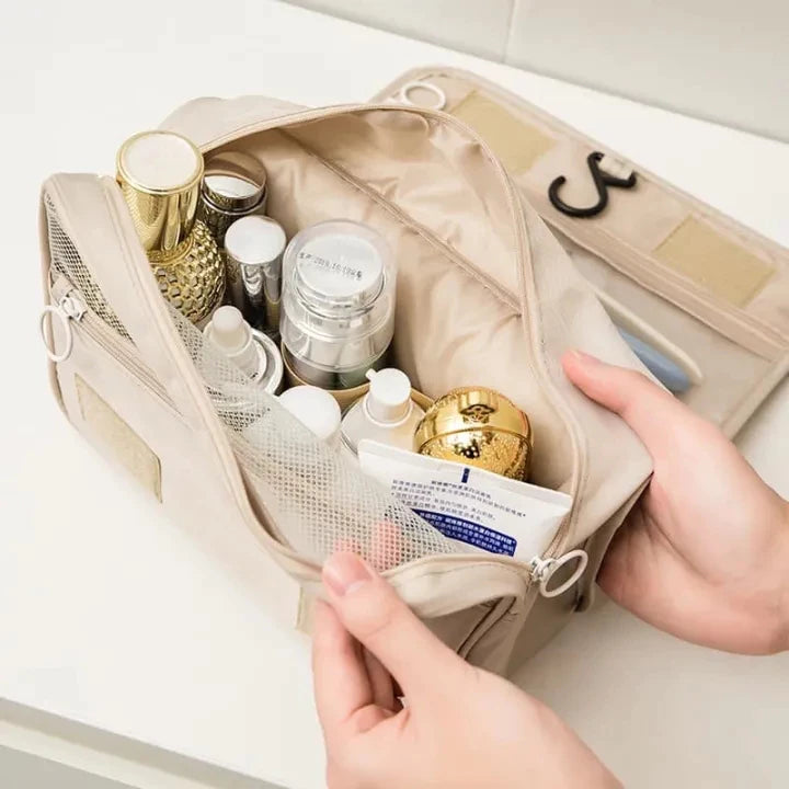 Toiletry Bag Hanging Travel Organizer Transparent Cosmetic Bag and Detachable Makeup Pouch