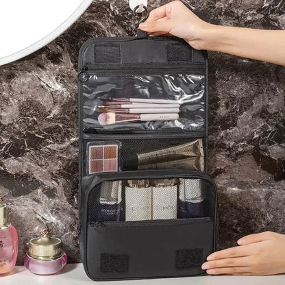 Toiletry Bag Hanging Travel Organizer Transparent Cosmetic Bag and Detachable Makeup Pouch