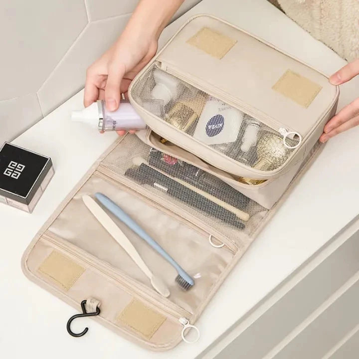 Toiletry Bag Hanging Travel Organizer Transparent Cosmetic Bag and Detachable Makeup Pouch
