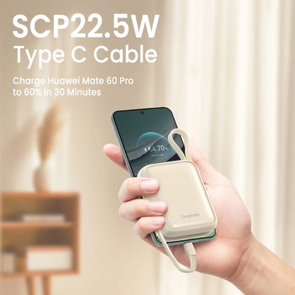 Orashare PCM20 22.5W Super Fast Charge Mini Powerbank 20000mAh Built In Cable Compact and Portable
