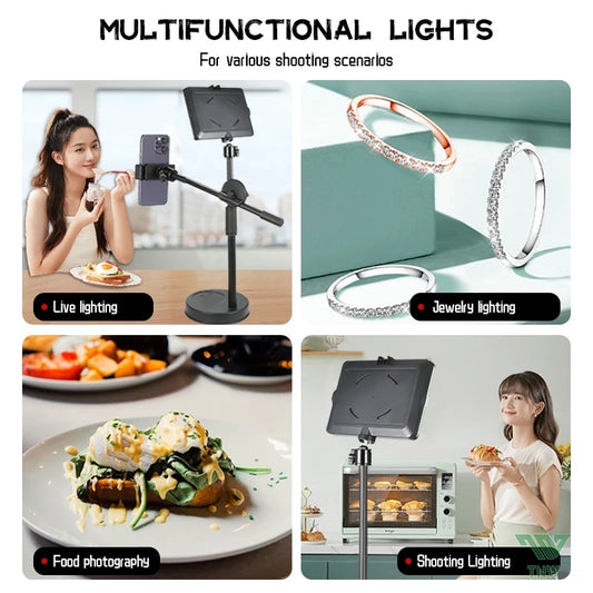 8inch USB Light LED Tripod Fill Lights Phone Stand For Vlogging Video Live Photography