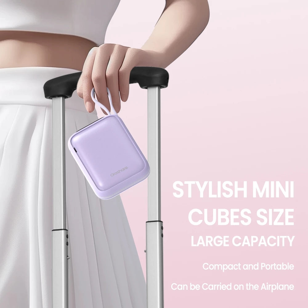 Orashare PCM20 22.5W Super Fast Charge Mini Powerbank 20000mAh Built In Cable Compact and Portable