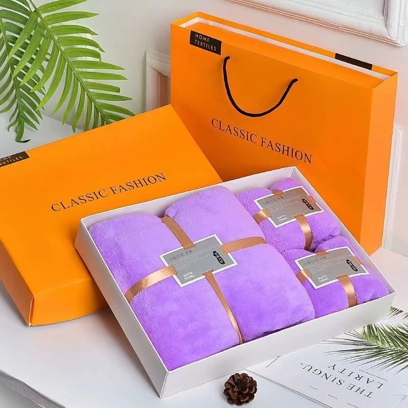 3-in-1 Micro Fiber Soft Absorbent Versatile Luxurious Premium Cotton Bath Towel Bundle