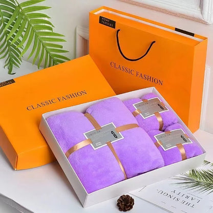 3-in-1 Micro Fiber Soft Absorbent Versatile Luxurious Premium Cotton Bath Towel Bundle