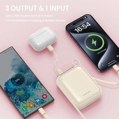 Orashare PCM20 22.5W Super Fast Charge Mini Powerbank 20000mAh Built In Cable Compact and Portable