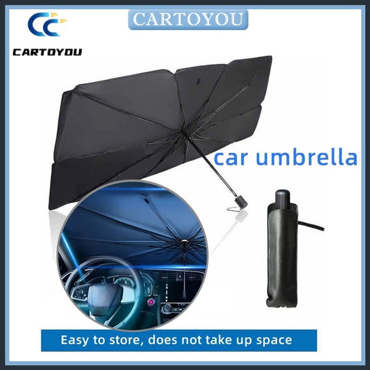 Car Sun Shade Windshield Cover Foldable Car Umbrella UV Rays and Heat Sun Visor Protect Car Parasol