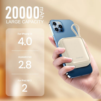 Orashare PCM20 22.5W Super Fast Charge Mini Powerbank 20000mAh Built In Cable Compact and Portable