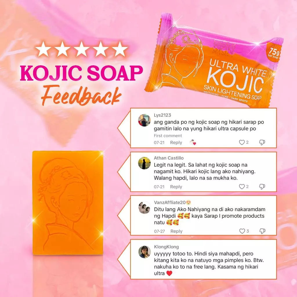 HIKARI Kojic Soap 75g : Brightening Bar for Face & Body