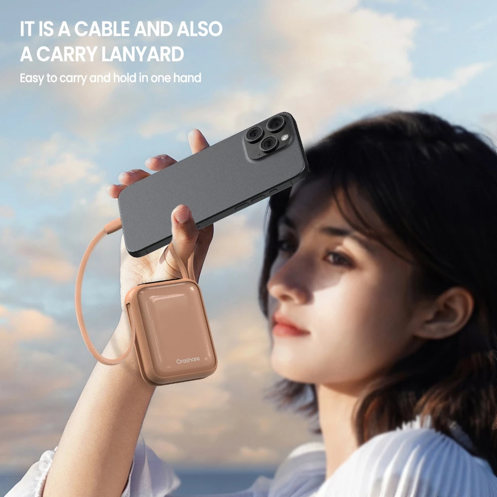 Orashare PCM20 22.5W Super Fast Charge Mini Powerbank 20000mAh Built In Cable Compact and Portable