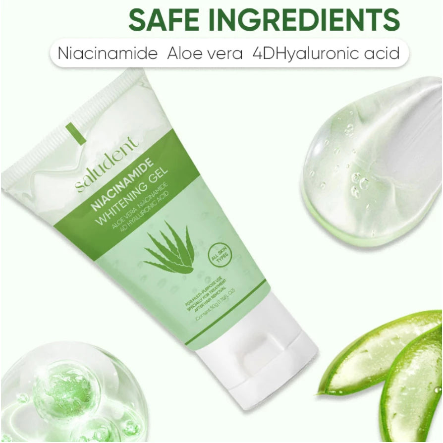Saludent Gentle Hair Removal Cream Body care Not Stimulating 80g+Nykaa Aloe Whitening Gel