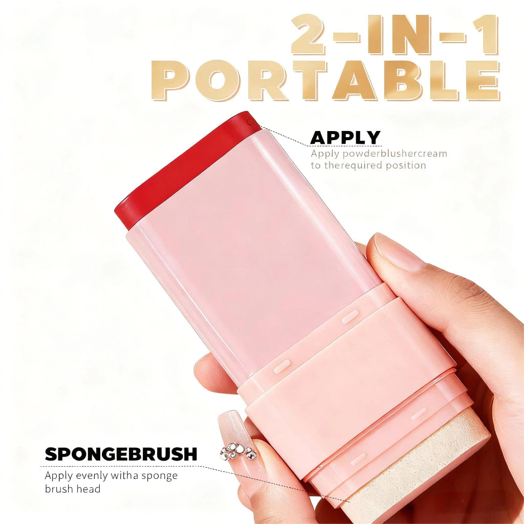 TVLV Double-Ended Blush Cream for Natural Nude Makeup, Brightens Skin Tone, Multi-Use Stick