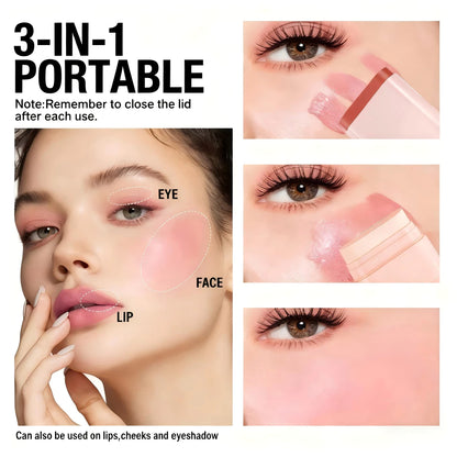 TVLV Double-Ended Blush Cream for Natural Nude Makeup, Brightens Skin Tone, Multi-Use Stick