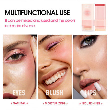 TVLV Double-Ended Blush Cream for Natural Nude Makeup, Brightens Skin Tone, Multi-Use Stick