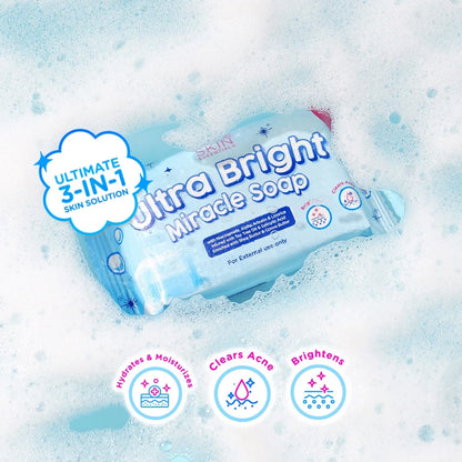 HIKARI ULTRA BRIGHT MIRACLE SOAP 5BARS PER PACK - WITH NIACINAMIDE, ALPHA ARBUTIN AND LICORICE