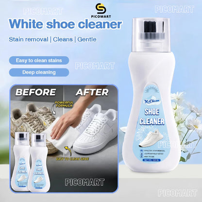X-Clean Shoe Cleaner for White Shoes with Brush Head Sneaker Stains Cleaner for Shoe Care