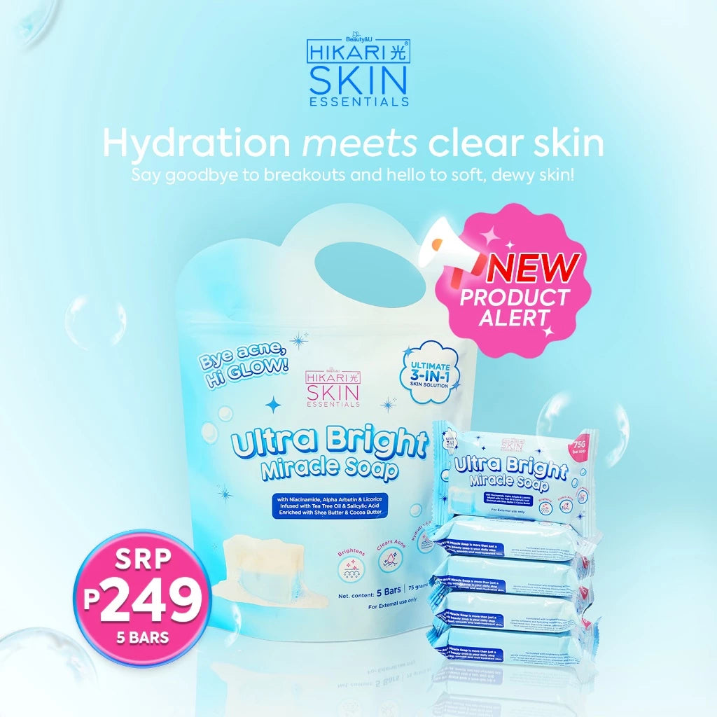 HIKARI ULTRA BRIGHT MIRACLE SOAP 5BARS PER PACK - WITH NIACINAMIDE, ALPHA ARBUTIN AND LICORICE