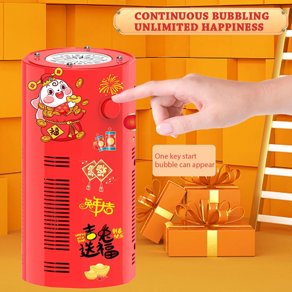 New Year Firework Bubble Machine Electric Bubbles With Music Light For Wedding Party Spring Festival