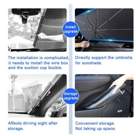 Car Sun Shade Windshield Cover Foldable Car Umbrella UV Rays and Heat Sun Visor Protect Car Parasol