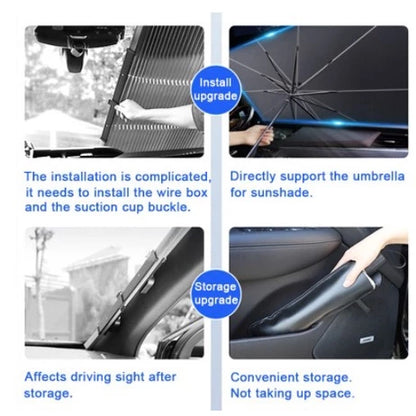 Car Sun Shade Windshield Cover Foldable Car Umbrella UV Rays and Heat Sun Visor Protect Car Parasol