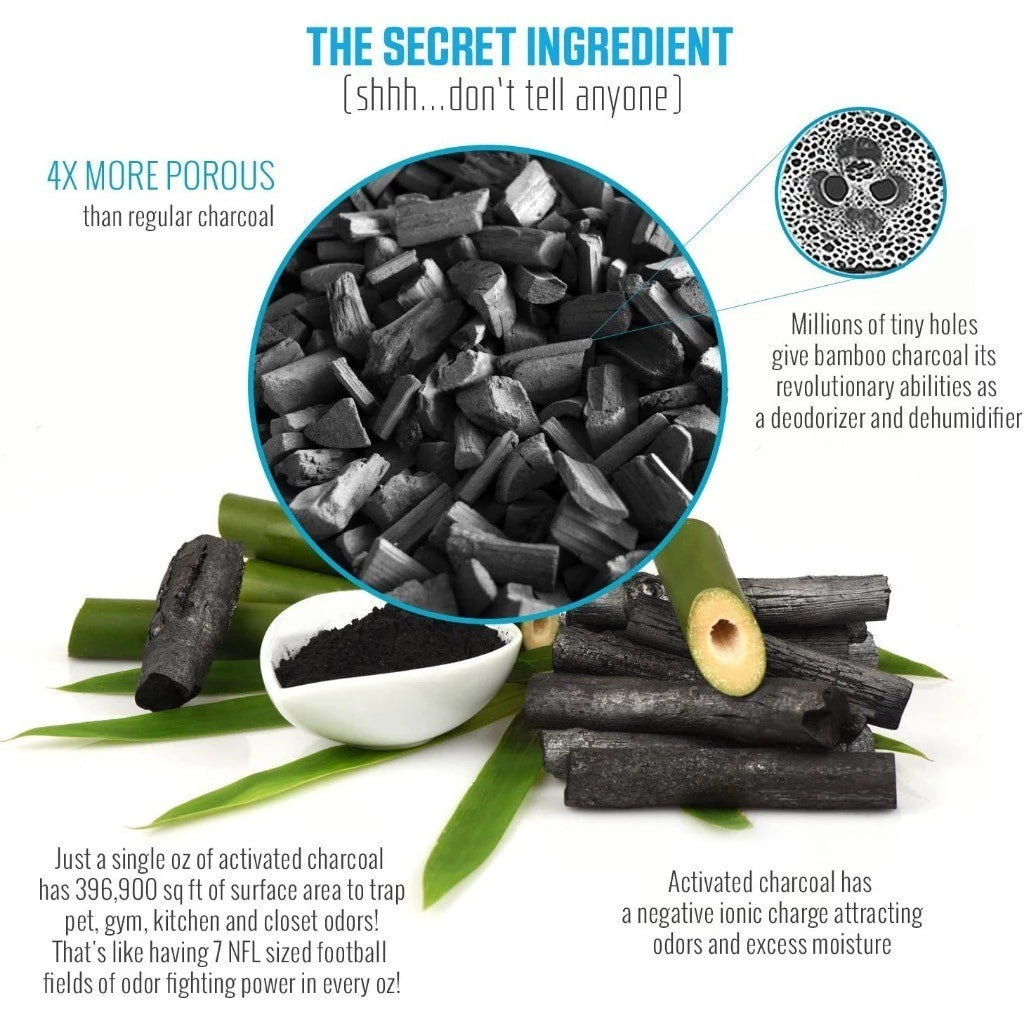 500g Activated Bamboo Charcoal Bag Odor Remover Air Purifying Bags Car Room Charcoal Deodorant Bag