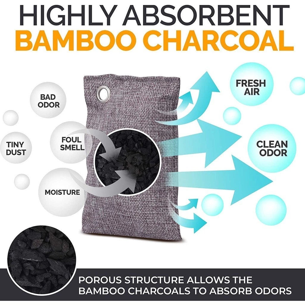 500g Activated Bamboo Charcoal Bag Odor Remover Air Purifying Bags Car Room Charcoal Deodorant Bag