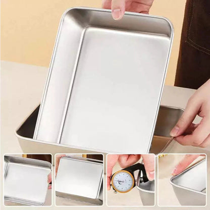 5PCS Stainless Steel Food Container Stainless Tray With Cover Food Tray With Cover