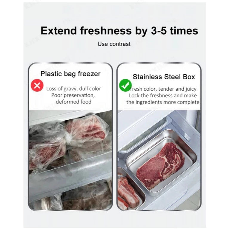 5PCS Stainless Steel Food Container Stainless Tray With Cover Food Tray With Cover