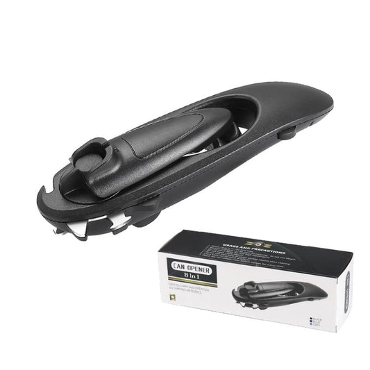 Multifunctional 8 in 1 Manual Can Opener Ergonomic Bottle Opener with Rotary Handle Portable Beer
