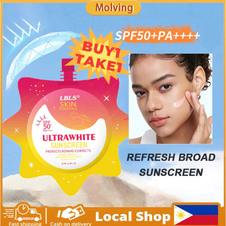 【BUY1 TAKE2】LB-LS Ultra White Sunscreen Whitening essential High protection spf50 sunblock50g