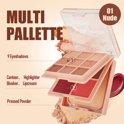TEN TWENTY All-in-One Multi Palette Eyeshadow, Highlighter, Blusher, Lip Cream, Face Powder Makeup