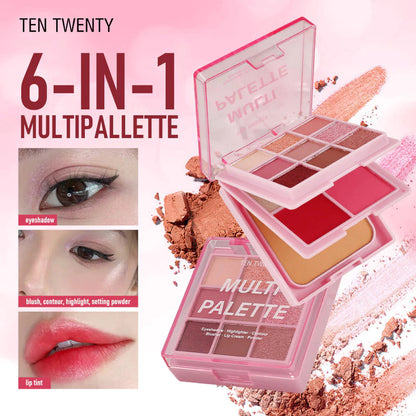 TEN TWENTY All-in-One Multi Palette Eyeshadow, Highlighter, Blusher, Lip Cream, Face Powder Makeup