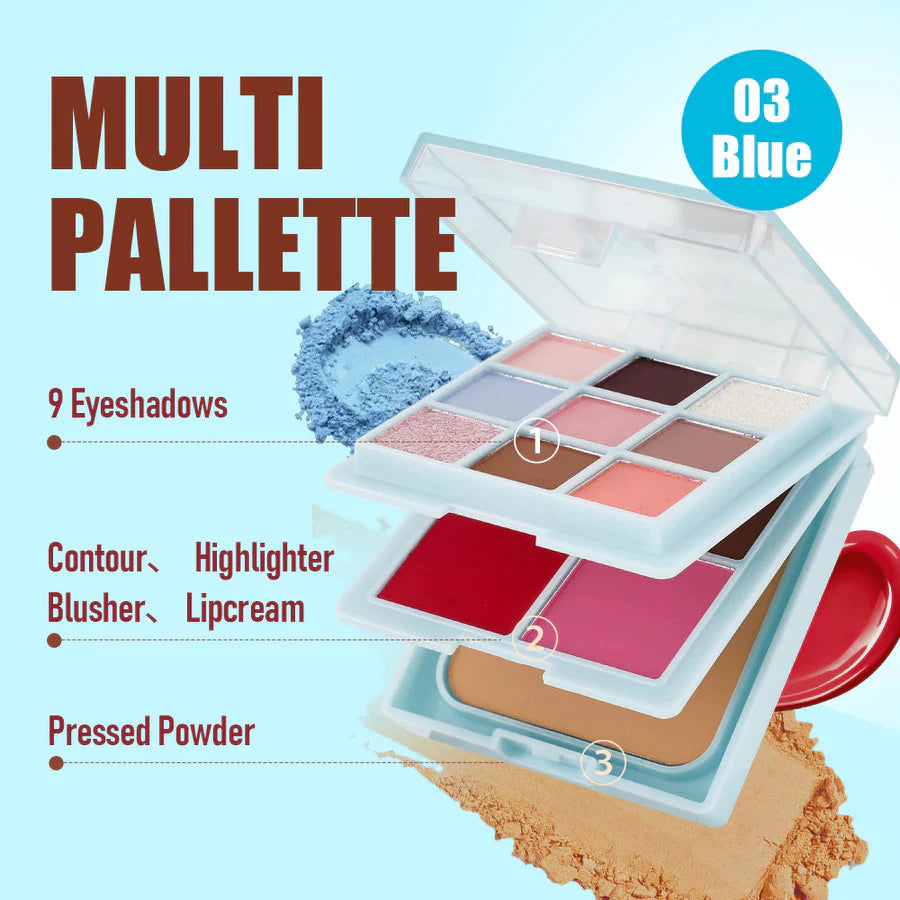 TEN TWENTY All-in-One Multi Palette Eyeshadow, Highlighter, Blusher, Lip Cream, Face Powder Makeup