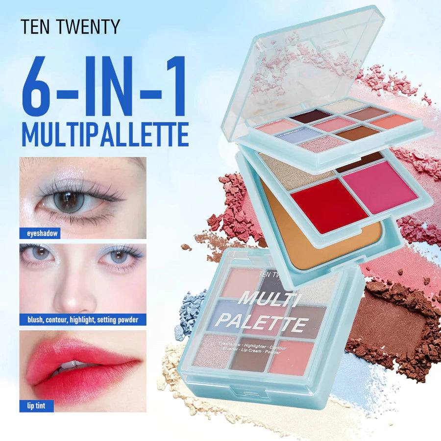 TEN TWENTY All-in-One Multi Palette Eyeshadow, Highlighter, Blusher, Lip Cream, Face Powder Makeup